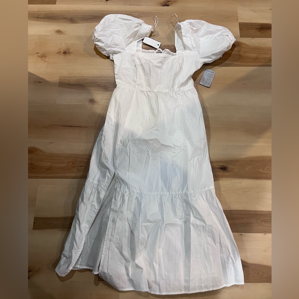 White Puff Sleeve Dress
